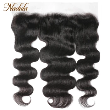 Nadula Hair Body Wave Кружевная фронтальная шнуровка 13x4; Шнуровка средне-коричневого цвета; Объемная волна волос; кружевная застежка спереди; Бразильская застежка для волос