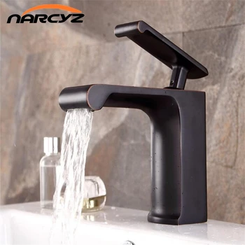 Narcyz Бесплатная доставка, новый стиль, черный бронзовый смеситель для ванной комнаты, роскошный латунный кран для горячей и холодной воды, окрашенный в черный цвет, B533