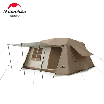 Naturehike Village13㎡ Автоматическая палатка для кемпинга на открытом воздухе Роскошная Автоматическая палатка с водонепроницаемым солнцезащитным кремом, изысканная гостиная на две спальни