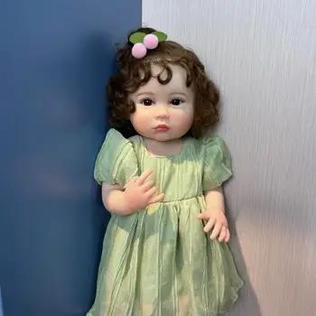 NPK 55 СМ Julieata Мягкая силиконовая кукла для всего тела Real Touch Возрожденная девочка с маленькими волнистыми волосами, кукла-принцесса для малышей