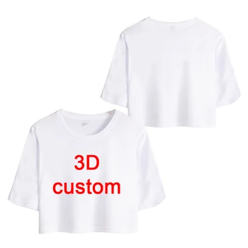 OGKB Индивидуальные короткие футболки, Летние топы, женские футболки с персонализированным рисунком, 3D-футболки с принтом 