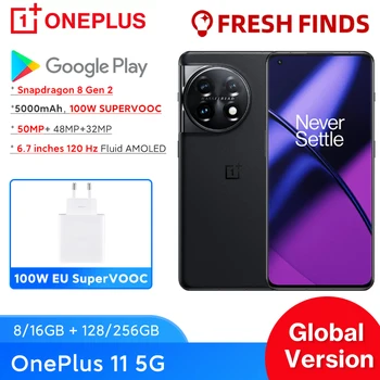 OnePlus 11 5G Глобальная версия 8GB 128GB мобильный телефон Snapdragon 8 Gen 2 6.7 2K 120Hz AMOLED Дисплей 100 Вт Зарядка мобильного телефона 5000 мАч
