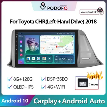 Podofo для Toyota CHR 2018 Авторадио плеер Carplay Мультимедийная автомобильная интеллектуальная система навигации стерео GPS Android 2din