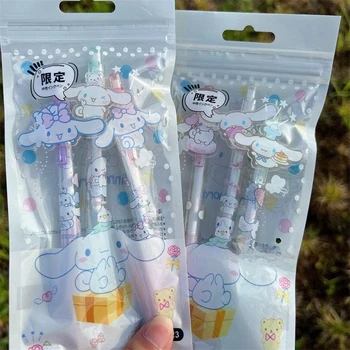 Sanrio Милые гелевые ручки-мешочки с чернилами Cinnamoroll с мультяшным рисунком, кисточка с наконечником в виде пули, ручка для вопросов, студенческие подвесные ручки, Приятные подарки для студентов