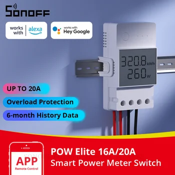 SONOFF POW Elite Smart Power Meter Switch 16A/20A Wifi Модуль Переключения Энергопотребления Работает с Alexa Google Home Alice