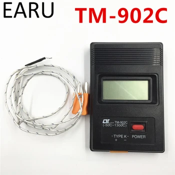 TM-902C Черный K Тип Цифровой ЖК-Датчик Температуры Термометр Промышленный Термодетектор Метр + Датчик Термопары