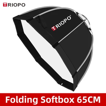 Triopo K65 65 см Портативный восьмиугольный зонт с креплением Bowens, открытый софтбокс с сумкой для переноски для студийной вспышки, софтбокс