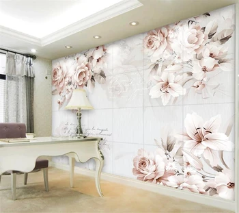 wellyu Индивидуальные большие фрески креативное украшение дома ретро розовые лилии фон для телевизора и дивана обои для стен paperpapel de parede