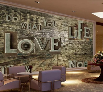wellyu Пользовательские Фотообои 3D papel de pared обои Ретро Ностальгический Рельеф Английская буква Обои для гостиной для стен 3 d