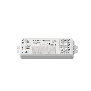WiFi RF 5 in1 светодиодный контроллер WT5 с голосовым управлением для RGB, RGBW, RGB + CCT, цветовой температуры или монохромных светодиодных ламп