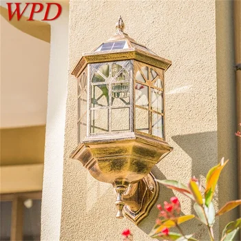WPD Наружный солнечный Ретро настенный светильник LED Водонепроницаемые классические бра для украшения крыльца дома