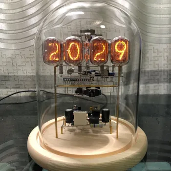 X-044 Современный USB-порт Деревянная светящаяся трубка Led Цифровые и аналого-цифровые Умные Настольные часы-будильник Деревянные часы Gixie в стиле стимпанк