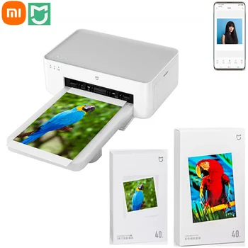 Xiaomi Mijia Photo Printer 1S Цветная Сублимационная бумага Высокой Четкости 3/6 Дюймов Портативная Фотобумага Портативное Смарт-приложение Remote Printer