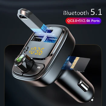 Автомобильный Bluetooth 5.1 FM-передатчик Громкой Связи Без Потерь MP3-Плеер PD24W Dual USB Быстрое Зарядное Устройство Автомобильный FM-Модулятор Поддержка USB TF Play