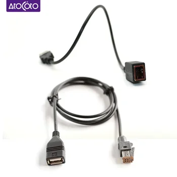 Автомобильный аудиовход Aux, провод для передачи мультимедийных данных для Subaru, изготовленный на заказ 4-контактный штекерный адаптер к стандартному интерфейсу USB, удлинитель для Suzuki