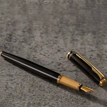 Авторучка Hongdian 519A, высококачественная ручка в стиле ретро, черные загнутые ручки для каллиграфии, школьный офис, бизнес, подарки для студентов