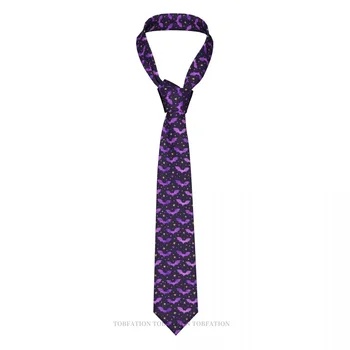 Акварельные Летучие мыши, Фиолетовые галстуки с принтом 