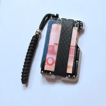 Алюминиевый футляр для карт с рисунком из углеродного волокна, мини-кошелек из натуральной кожи, мужские и женские металлические держатели банковских карт с RFID-блокировкой