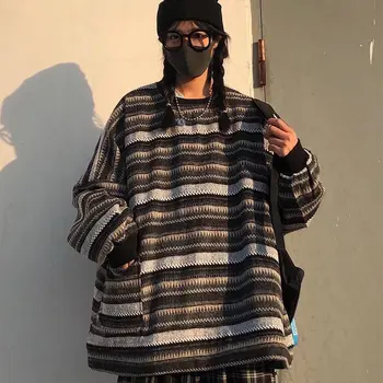 Американский винтажный свободный свитер с длинным рукавом для мужчин и женщин high street ins, японский свитер для бесполой одежды