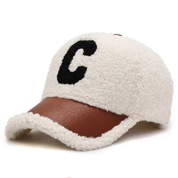 Бейсболка из овечьей шерсти, женская теплая осенне-зимняя кепка с утолщенной надписью, модная повседневная кепка Gorra De Béisbol Hombre