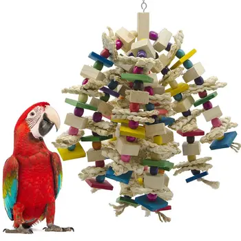 Большие игрушки для попугаев - Жевательные игрушки для крупных птиц из натурального дерева, рекомендованные для попугаев ара
