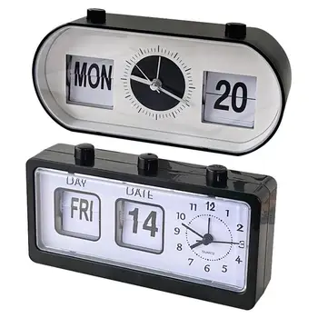 Будильники Будильник для спальни С подсветкой, с функцией повтора, без звука, Календарь, настольные маленькие часы, настольные часы на батарейках