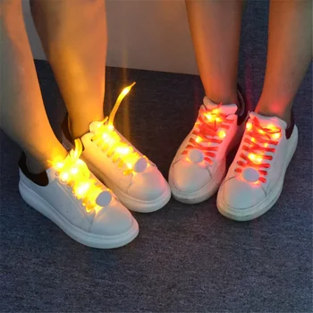 В наличии светящийся шнурок для обуви ABS, светящийся светодиодный шнурок для обуви, спорт на открытом воздухе, мигающий нейлоновый светящийся светодиодный шнурок для обуви