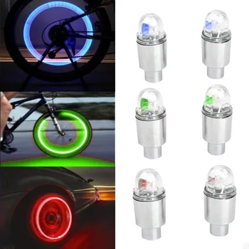 Велосипедная светодиодная лампа-вспышка с эффектом Светлячка, Колпачок клапана шины, Велосипедное колесо, Лампочка клапана шины, аксессуары для велосипедов