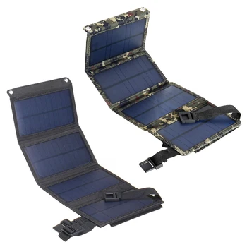 Водонепроницаемые Складные элементы панели солнечных батарей USB мощностью 20 Вт 5 В Портативное зарядное устройство для мобильного телефона на открытом воздухе для кемпинга