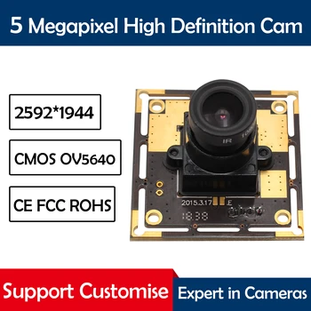 Встроенная веб-камера ELP без драйвера USB 2.0 с разрешением 2592x1944, промышленная 5-мегапиксельная плата камеры OV5640