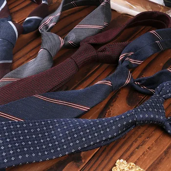 Высокое качество мужская полиэстер галстук бизнес повседневный полосатый цветочный 7см жаккард синий красный зеленый рукой галстуки аксессуары