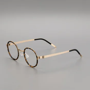 Высококачественная круглая Титановая оправа для очков, мужские дизайнерские роскошные брендовые очки для чтения при близорукости, женские очки по рецепту