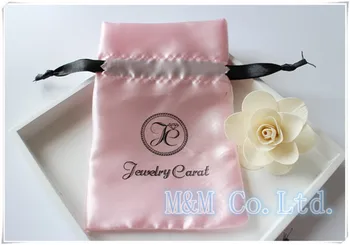 Высококачественная сумка на шнурке с логотипом, упаковка для ювелирных изделий, атласная сумка, шелковая сумка