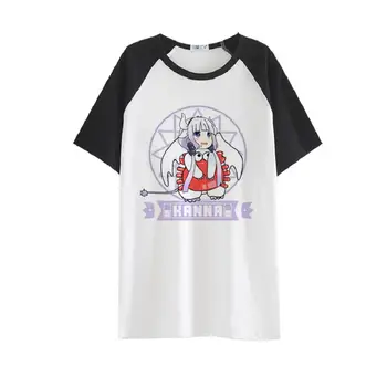 Высококачественная футболка Kobayashi-san Chi no Maid Dragon, футболка Krillin KOBAYASHI Kanna Kanagawa, хлопковые свободные футболки, футболка