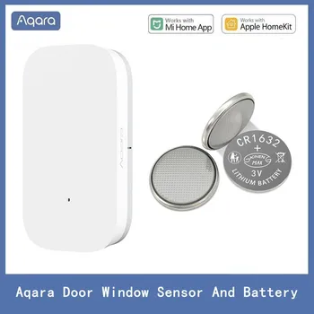 Датчик двери окна Aqara и аккумулятор CR2032 Беспроводное подключение Zigbee Комплект охранной сигнализации Работает с приложением Mi App HomeKit APP