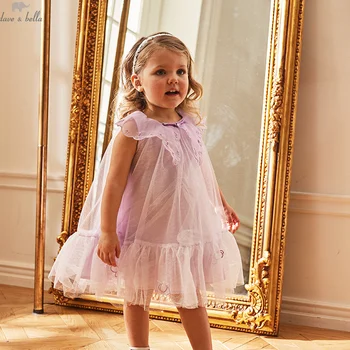 Дейв Белла, Летнее сетчатое платье принцессы для маленьких девочек, модное праздничное платье, одежда в стиле Лолиты для маленьких девочек DB2234652