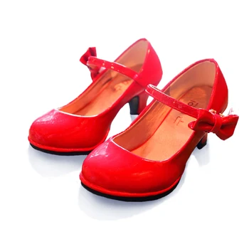 Детская кожаная обувь, модная обувь для больших девочек с бантом на низком каблуке, весенне-осенняя обувь для девочек SZ107