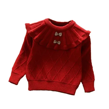 Детские свитера, свитер с высоким воротом нового фонда осень-зима 2023 года для маленьких девочек от 1 до 6 лет, рубашка с длинными рукавами