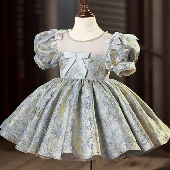 Детское бальное платье принцессы испанской Лолиты, расшитое бисером, одежда для дня рождения, Крещения, Пасхальные платья для девочек