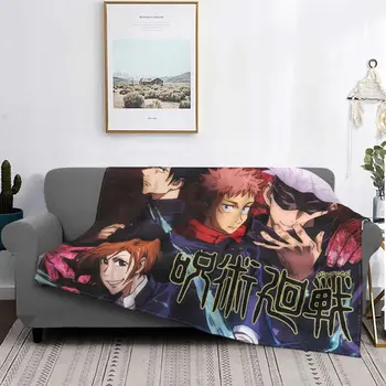 Дзюдзюцу Кайсэн Аниме Шерстяное одеяло Satoru Yuuji Nobara Модное покрывало для дивана Постельное белье Одеяло для гостиной