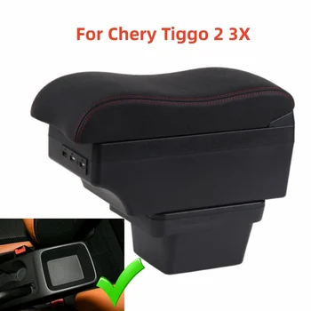 Для Chery Tiggo 3X для Tiger 2 Автомобильный Подлокотник Коробка Центральная Консоль Центральный Магазин Коробка Для Хранения Содержимого с USB Светодиодным Аксессуаром Для Подлокотника