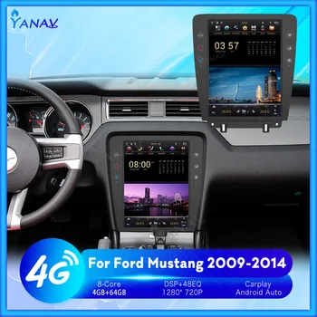 Для Ford Mustang 2009-2014 PX6 12,1-дюймовый автомобильный радиоприемник Android, стерео Мультимедийный плеер, HD-экран Tesla, головное устройство GPS-навигации