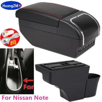 Для Nissan Note Подлокотники центральный ящик для хранения модификация коробки автомобильного подлокотника аксессуары со светодиодной подсветкой USB Простота установки