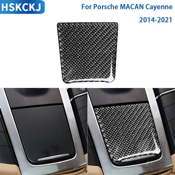 Для Porsche MACAN Cayenne 2014-2021 Автомобильные аксессуары из углеродного волокна Внутренняя отделка крышки батарейного отсека Наклейка для укладки