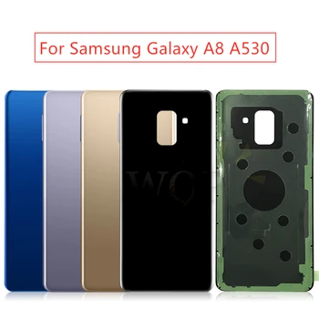 Для SAMSUNG Galaxy A8 A530 2018 Задняя крышка батарейного отсека Задняя стеклянная крышка корпуса Заменена на SAMSUNG A530 Крышка батарейного отсека