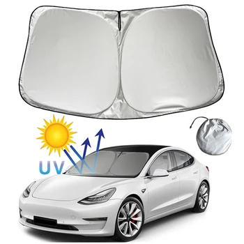 Для автомобиля Tesla Model 3 Y X S Солнцезащитное Стекло На Лобовом Стекле Солнцезащитный Козырек Солнцезащитный Козырек Блокирует УЛЬТРАФИОЛЕТОВЫЕ Лучи Защитный Зонтик Coche