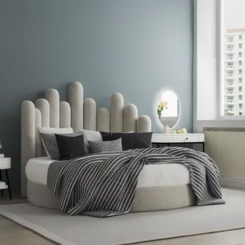 Европейская модная Круглая тканевая кровать Многофункциональная Простая Современная Двуспальная Съемная Моющаяся Большая Круглая кровать Постельные принадлежности для пальцев