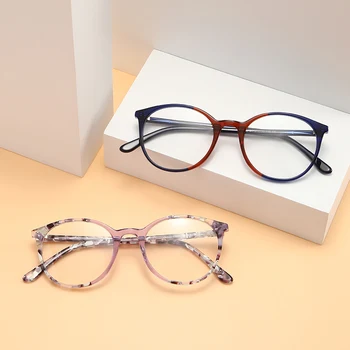 Женские овальные Ацетатные очки с красочной модной оправой для очков с круглым цветком, очки ручной работы по рецепту VA5002