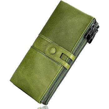 Женский кожаный длинный кожаный кошелек с несколькими слотами для карт большой емкости rfid-антимагнитная сумка для кредитных карт zero wallet