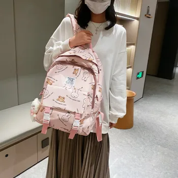 Женский рюкзак Мода Harajuku Милая студенческая холщовая школьная сумка Kawaii Girl Повседневный рюкзак для путешествий Женский